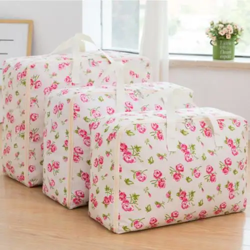 Beige Roses Горячая Распродажа 3 шт./компл. Оксфорд Стёганое одеяло Одеяло пальто одежда игрушки ящик для хранения сумка-Органайзер - Цвет: Beige Roses
