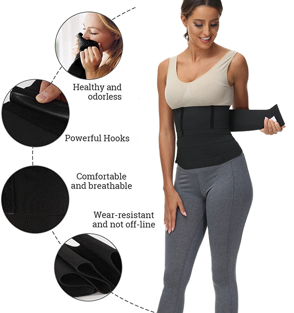 Waist Trainer for Women Tummy Wrap Waist Trimmer Belt Slimming Body Shaper Plus Size Snatch Me Up Bandage Wrap Waist Support