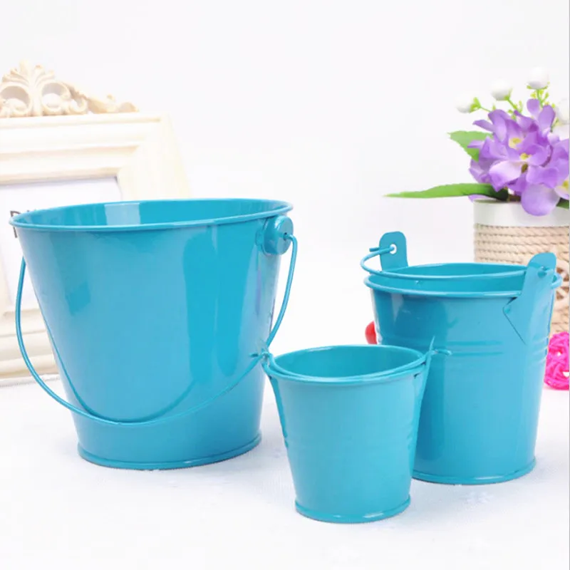 

Middle Size 7.5*7.5*5.6cm Tin Bucket Iron Barrel Tinplate Mini Tub Decorative Kegs Anti-deform Bright Solid Durable Home Decor