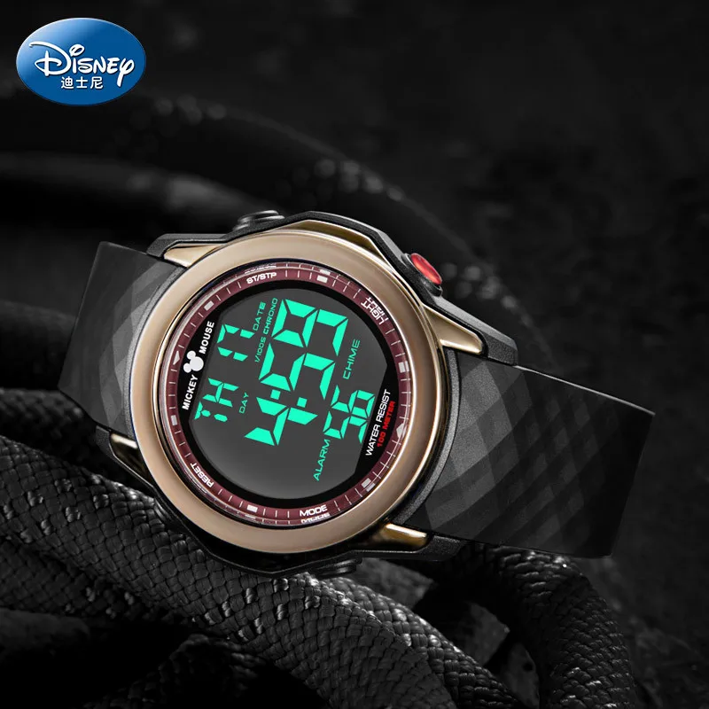 Disney Student Digital Wristwatch Boy Tide Water-proof Digital Multifunctional Sports Watch Men Watches 10Bar LED display