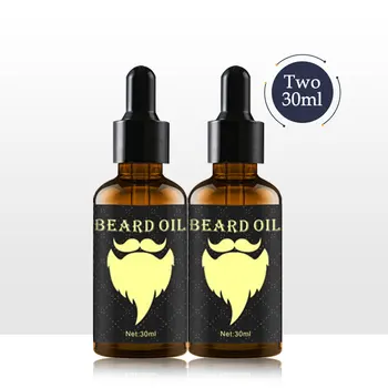 

2pcs Natural Organic Beard Growth Oil Beard Kit Leave-In Conditioner Hair Growth Nourishing Thickener Beard Essential Oil 30ml