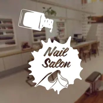

Nail Salon Sign Window Decal Vinyl Manicure Fashion Wall Sticker Art Decor Spa Beauty Salon Room Custom Mural Wallpaper A510