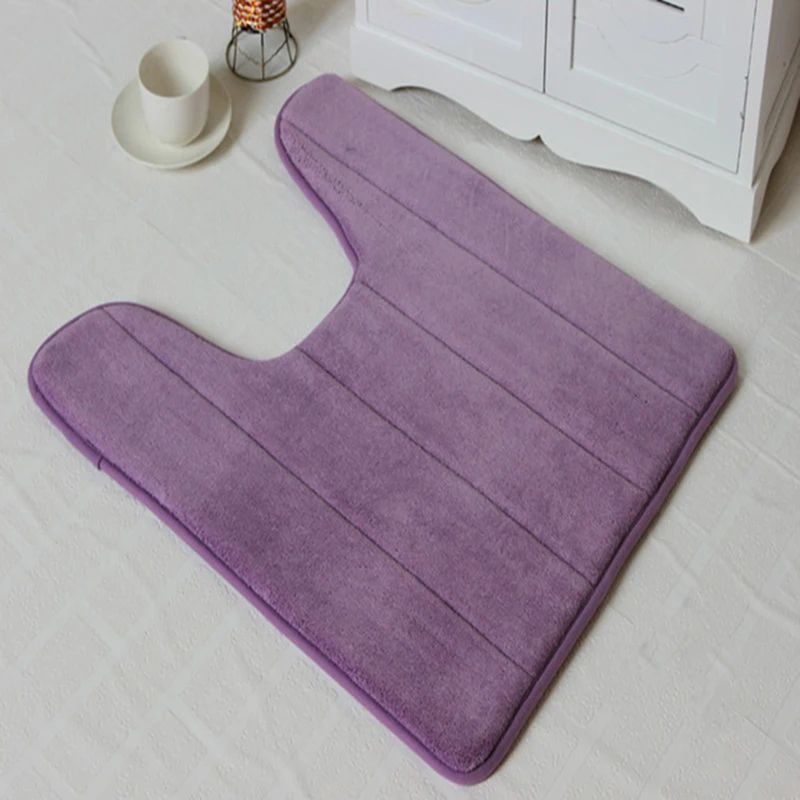 

2019 New Bath Mat Bathroom Coral Fleece Carpet U-Shaped Memory Foam Mats Rug Anti-Slip Floor Carpets For Hotel Restroom Bathroom