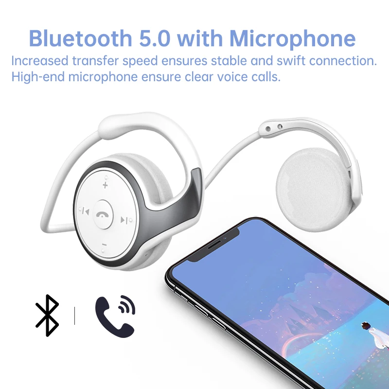 Arikasen A6 Bluetooth earphone On ear comfortable Wireless Earphones Microphone Deep bass 3D stereo Sound Bluetooth 5.0 Headset