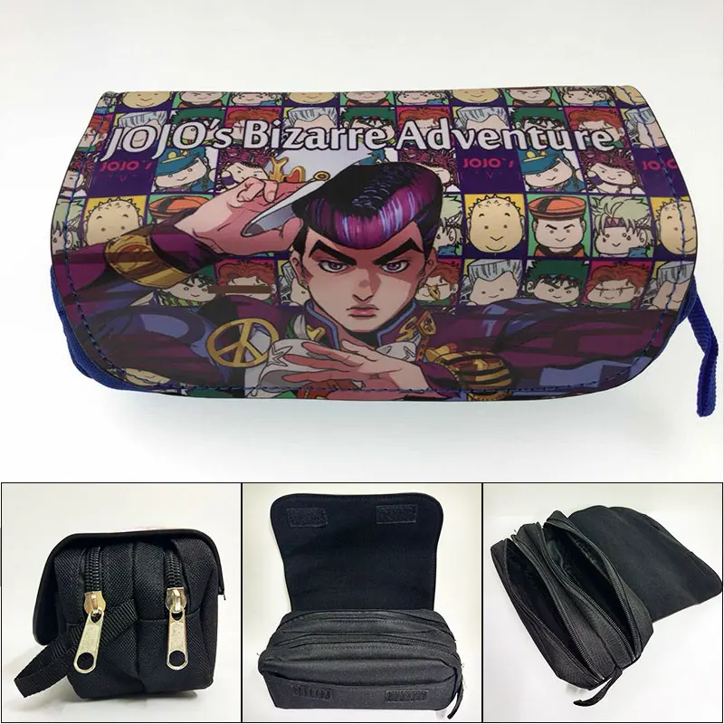 

Summer Style JoJo Bizarre Adventure Pencilcase Leather Cover Canvas Pen Pencil Organizer Purse Stationery Holder Cosmetic Bags