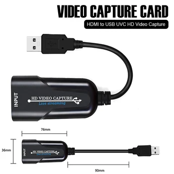 

High-speed USB Video Capture Card 1080P/60fps Convenient Compact HDMI To USB Adapter Gaming Video Capture Card for Windows/Mac