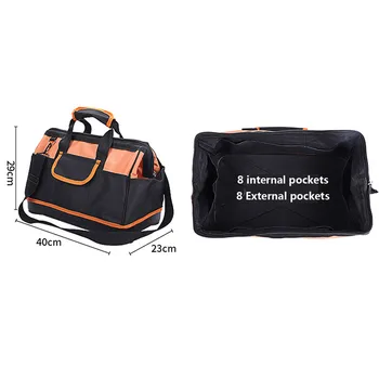 

18 Inch Waterproof Molded Base Large Capacity Pouch Tools Storage Bags Oxford fabric Professional Single shoulder tool bag