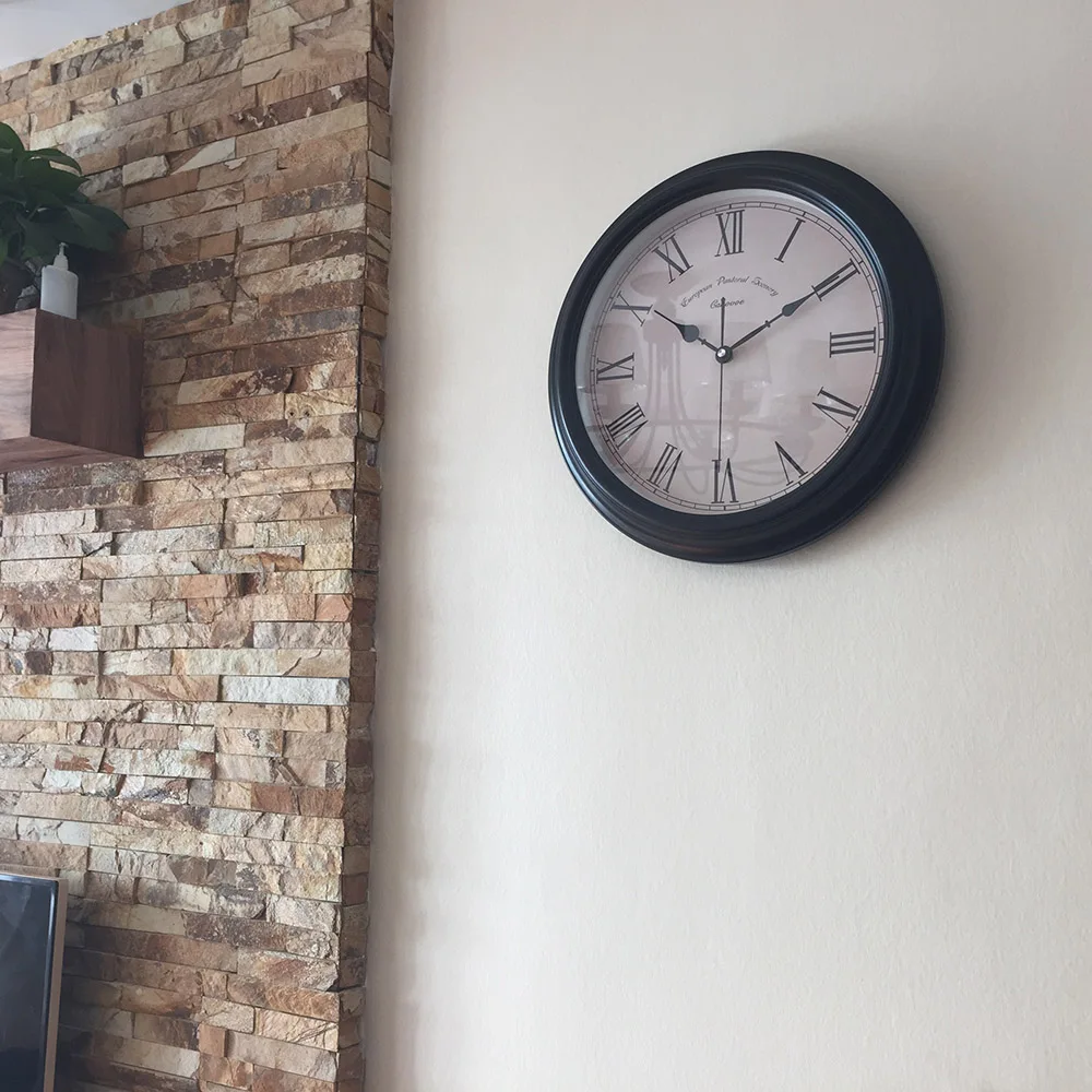 Simple Large Wall Clock Silent Vintage European Style Single Wall Clock Big Roman Vintage Kitchen Wandklok Watch Home AA60WC