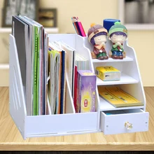 DIY школьные книжные полки, настольные аксессуары, канцелярский стол, органайзер для файлов, поднос для журналов, карандаш для макияжа, органайзер для ручек, держатель для заметок