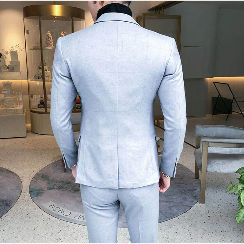 YUSHU Business Formal Men Suit Prom Tuxedo Slim Fit Suit 3 Piece Men Groom Wedding Suits For Men Custom Blazer Terno Masuclino YUSHU Business Formal Men Suit Prom Tuxedo Slim Fit Suit 3 Piece Men Groom Wedding Suits For Men Custom Blazer Terno Masuclino
