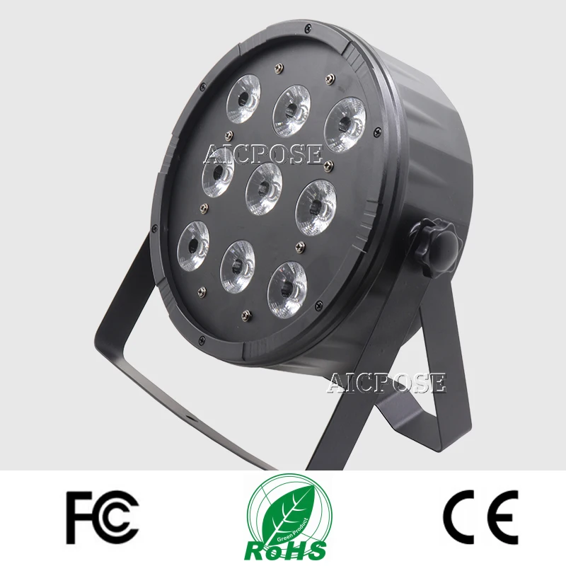Плоский светодиодный прожектор Par 20 шт./лот 9x12 Вт 9*12 RGBW 4 в 1 PAR DMX512 контрольное