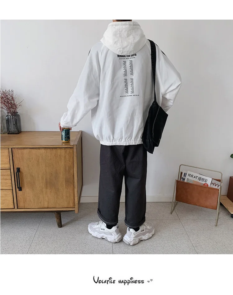 LEGIBLE Hip Hop Jacket Men Casual Loose Letter Printed Mens Jackets and Coats Harajuku Windbreaker Mens Jacket Oversize Clothes