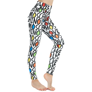 

Brands Women Legging Color Letter Printing Leggins Fitness Legging Sexy Pants High Waist Push Up Shiny Legins Plus Size