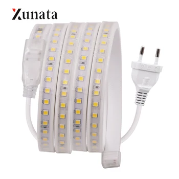 

AC220V LED Strip Light with IC Stable Constant Current SMD4040 100LEDs/M Waterproof LED Tape with EU Plug Flexible LED Ribbon