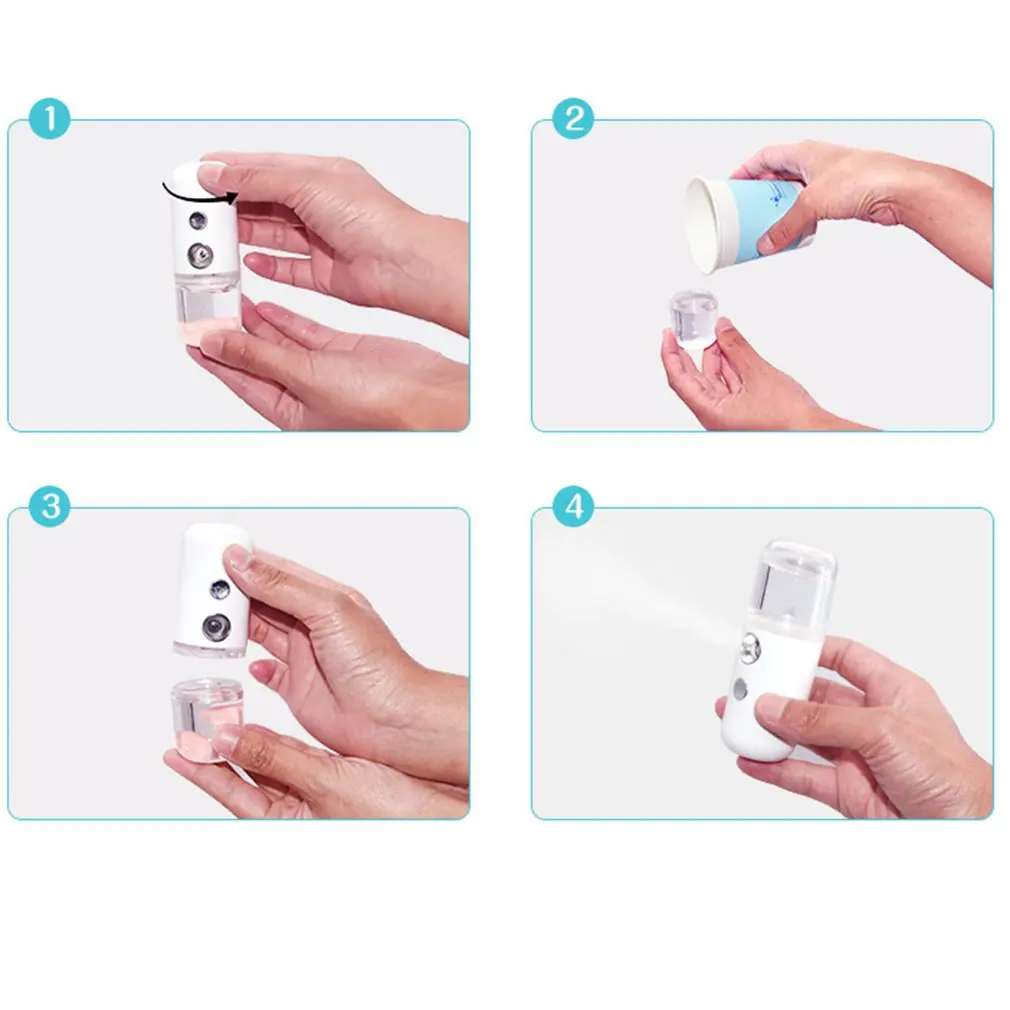 Mini Portable Face Evaporating Instrument Usb Charging Nano Spray Water Tank Mini Steamed Face Humidifier Portable 5