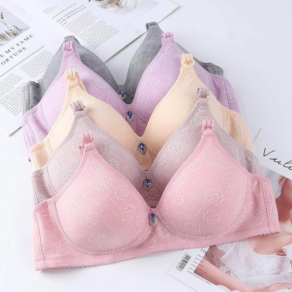 New Womens Girls 36-44 B/C Cup Bras for Big Breasted Women Fat Full  Coverage Thin Wire Free Underwear Gathered Bra Lingerie - AliExpress