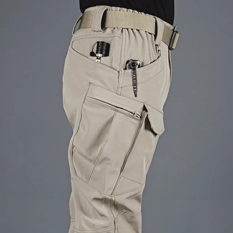Tactical pants men's elastic spring and summer quick-drying pants windproof and waterproof camouflage overalls loose large size