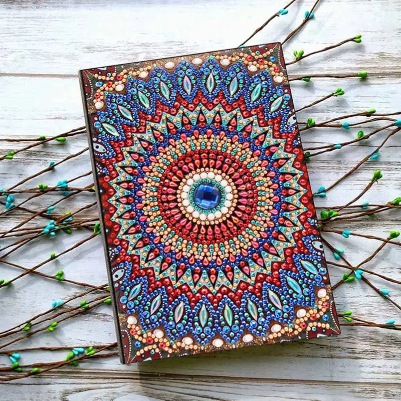 Diy Art Алмазный альбом для рисования дневник Полный Круглый Вышивка мозаикой из стразов A5 64 страницы сова с изображением павлиньей мандалы бабочки