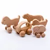 1pc Organic Beech Wooden Car For Babies BPA Free Montessori Toys Wooden Rattle Brain Game Toys Handmade Crafts Gift Child Block 1