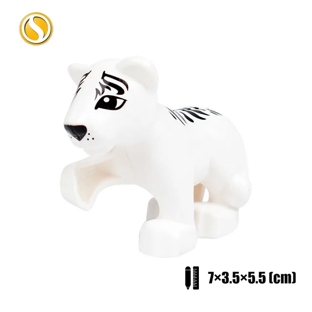 Animal Baby Cat Dog Horse Tiger Dinosaur Big Building Blocks Cultivate Children's Love Compatible With Original Brands Toy Block Little White Tiger