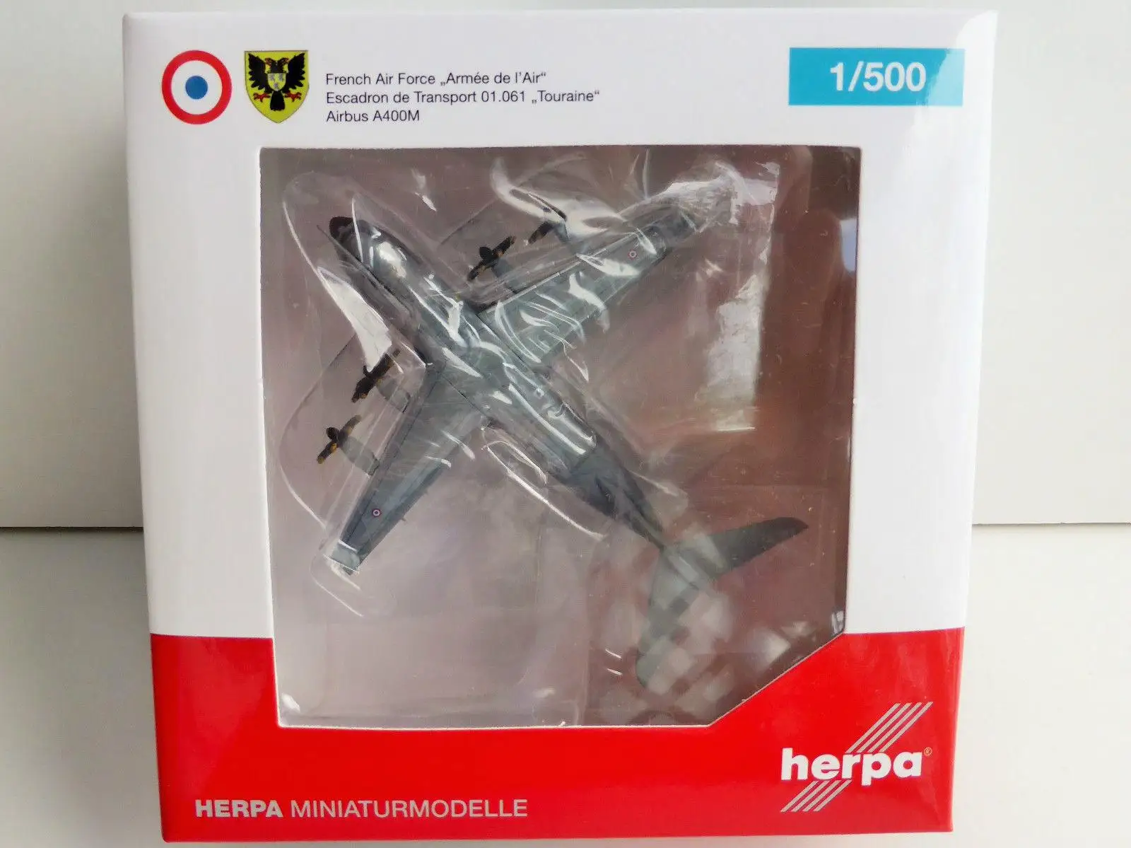 Эрпа французские ВВС Armee de I'Air Escadron de Transport 01. 061 Touraine Airbus A400M 1/500 литье под давлением модель самолета
