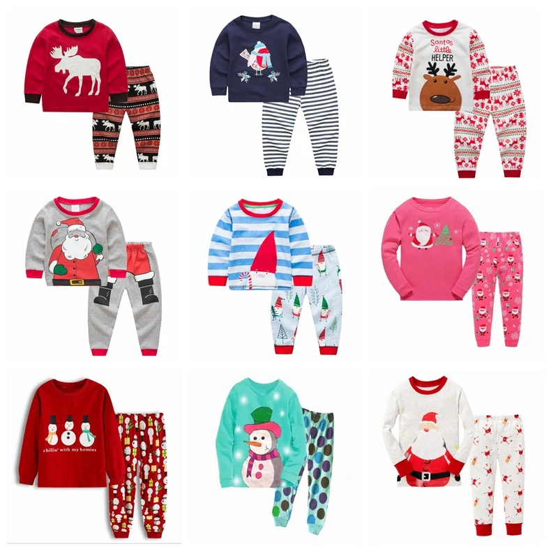 New kids pajamas children sleepwear baby girls clothes boys Cartoon pyjamas sets cotton nightwear kids clothing Christmas gifts