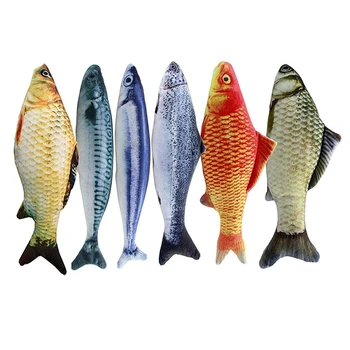 

Catnip Toys Set Simulation Fish Shape Doll Interactive Pets Pillow Chew Bite Supplies for Cat Toys 7.84inch 6PCS