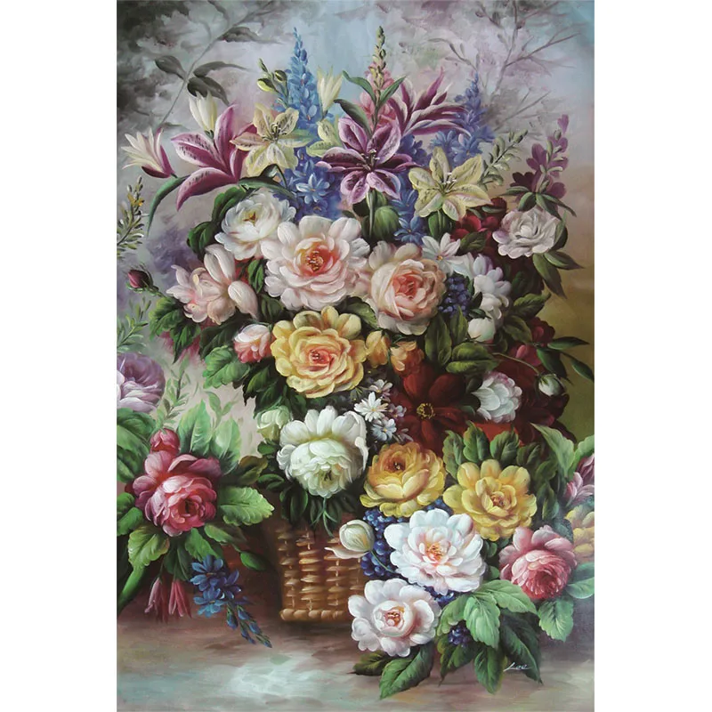 

1000 Pieces Wooden Adult Colorful Basket for Flower Arranging Puzzle Adult Children Relaxation Puzzle Interactive Toy Gift
