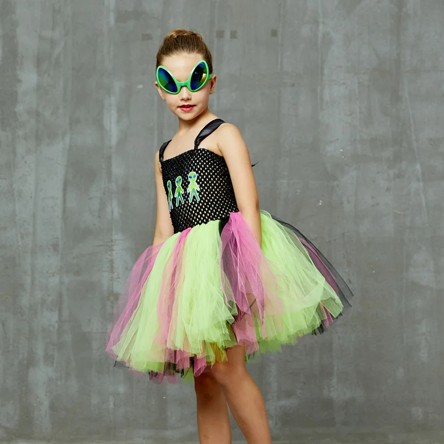 Alien Space Inspired Girl Tutu Costume Dress Holiday Pageant Birthday Halloween Girls Dress Party Princess Kids Fancy Clothes (7)
