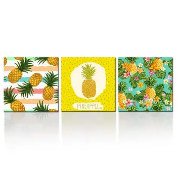 

Diamond painting 3pc set Hawaii Pineapple Tropical Fruit Wall Art Decor,Cross Stitch Diamond Embroidery full display diy 5d