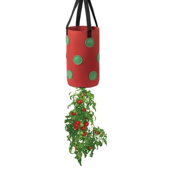 

Indoor Outdoor Strawberry Planting Bag With Handles Growth Pot 13 Holes Hanging Container Home Garden 3 Gallons Vegetable Flower