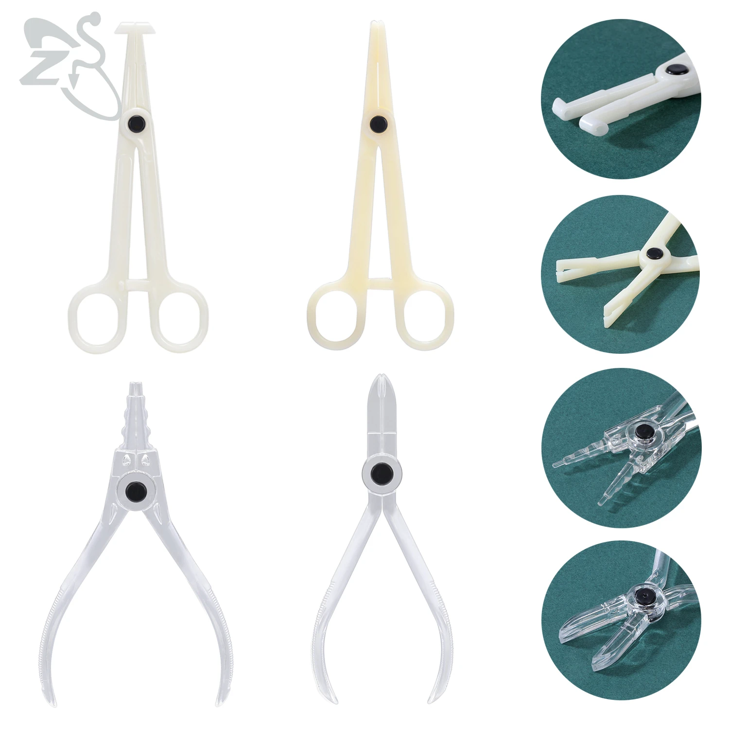

ZS 1 Piece Professional Acrylic Disposable Body Piercing Clamp Ear Helix Lip Navel Nose Tongue Eyebrow Sterile Piercings Tool