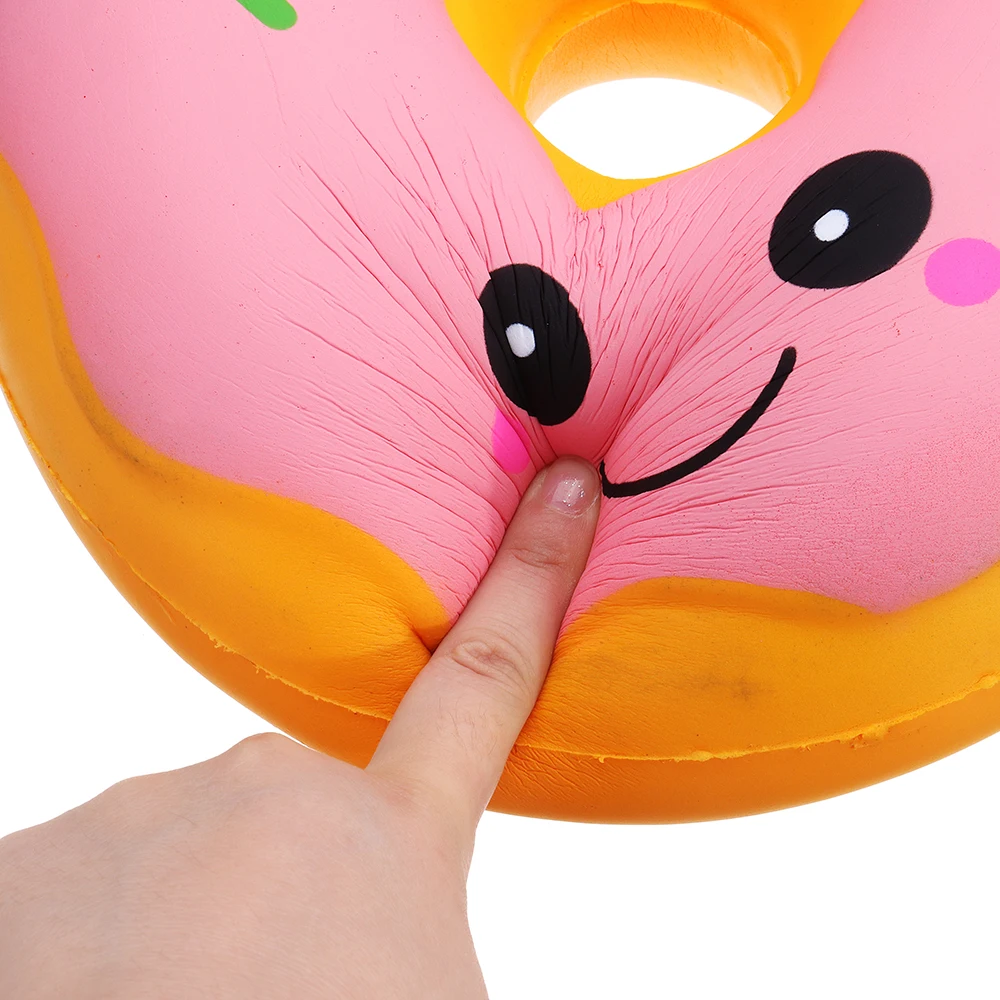 Большой Мягкий 25 см Jumbo мягкий милый каваи мягкий большой пончик Squeeze Squishi медленно поднимающаяся игрушка для детей снимает стресс тревога