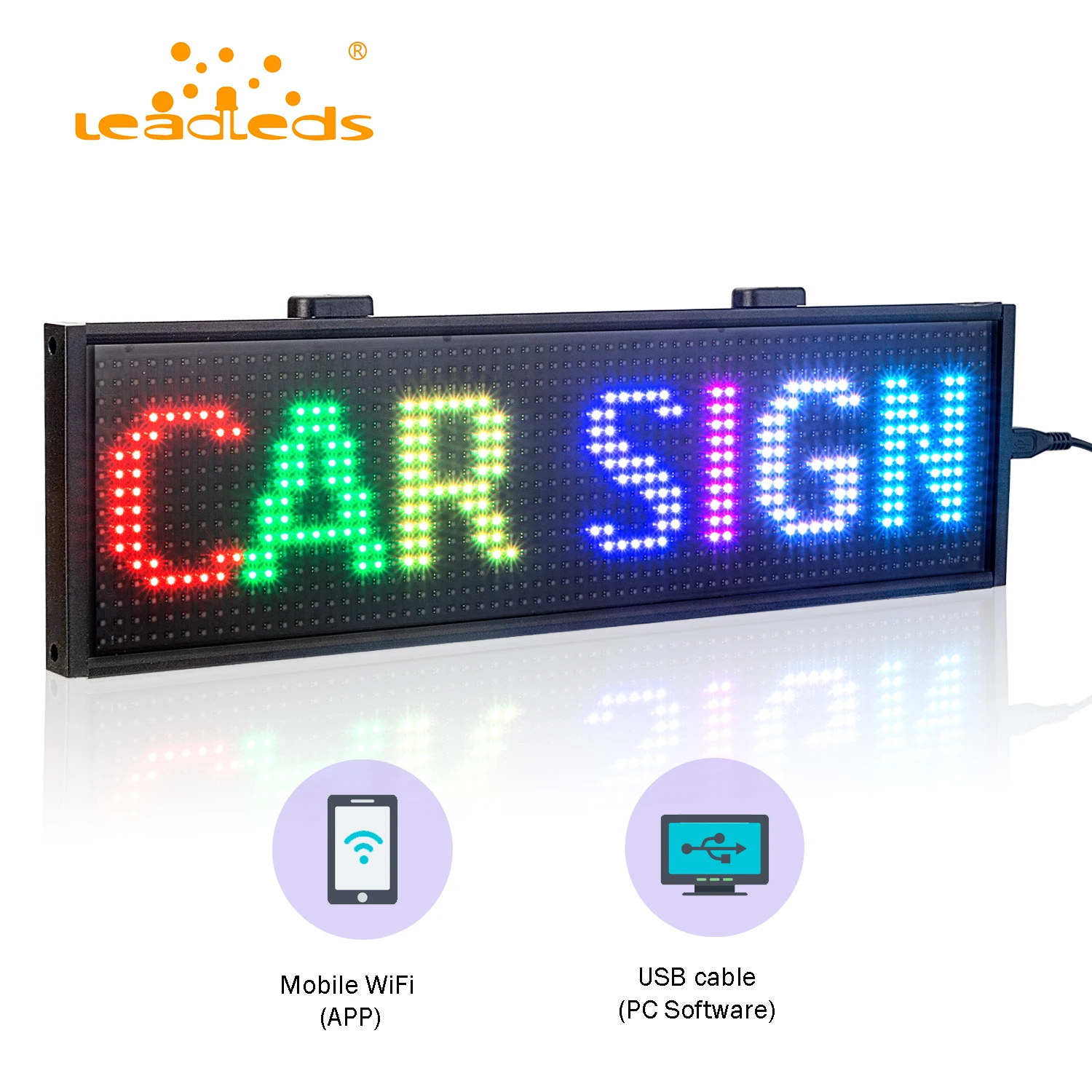 12V CAR LED Sign Display RGB Wireless WiFi Programmable Scrolling