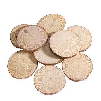 

12x Wood Slices Supplies Country Style Retro Round Natural Bark DIY Decorations