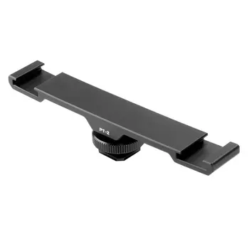 

Ulanzi PT-2 Double Hot Shoe Mount Extension Bar Dual Bracket for DV DSLR LIGHT Microphone Accessories