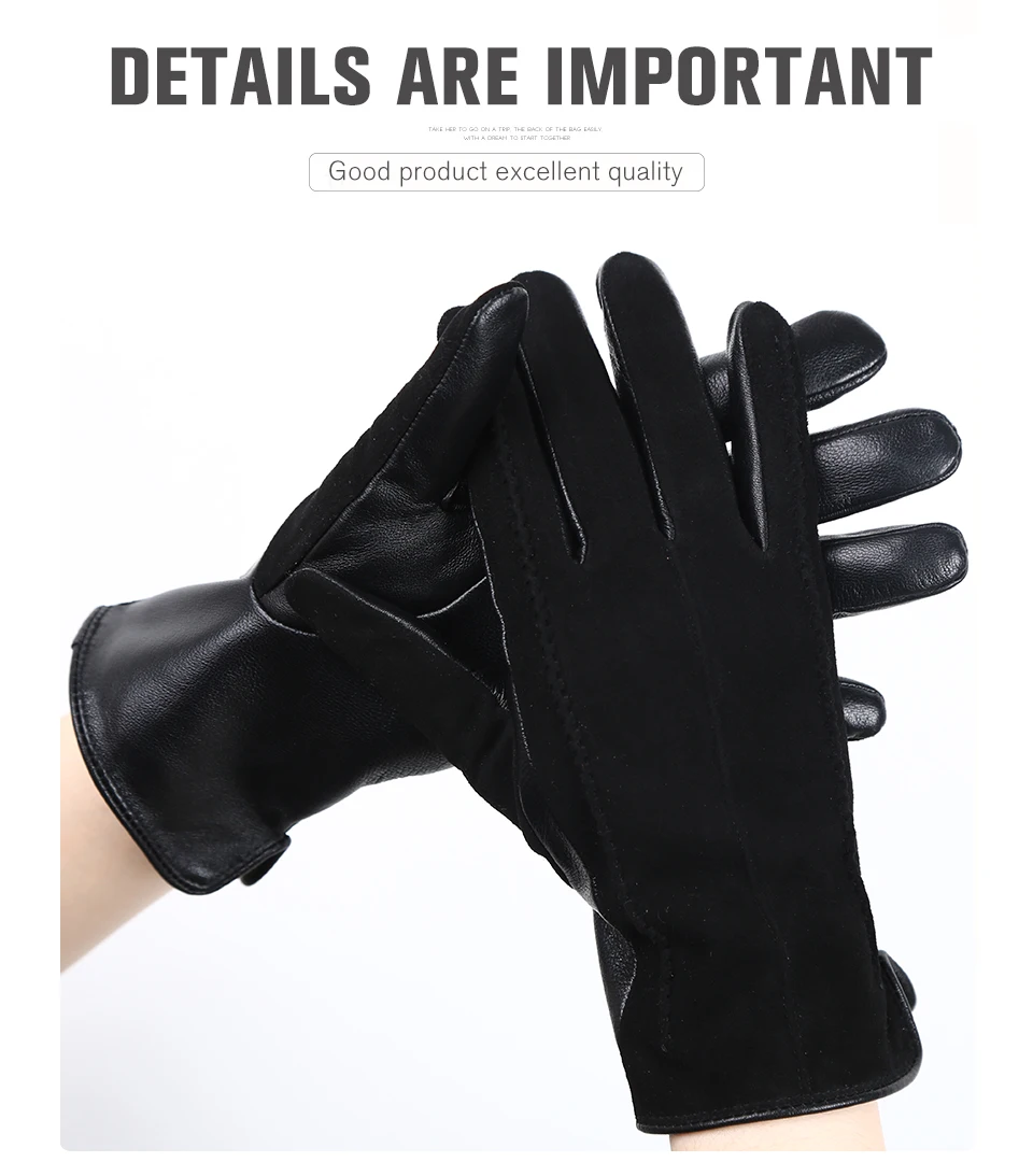 Colored Suede women's leather gloves,warm winter gloves,High-end leather gloves women,winter sheepskin women's gloves-2007