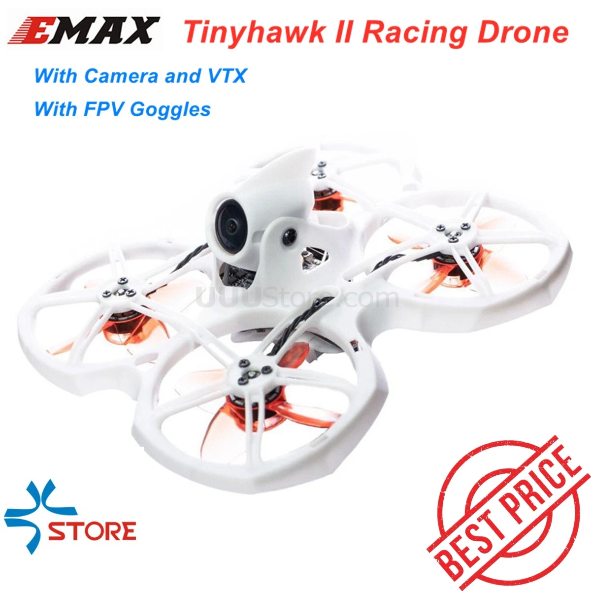 EMAX Tinyhawk II Freestyle 75mm 1-2S Whoop FPV Racing Drone BNF FrSky D8 Runcam 