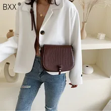 [BXX] Винтаж кожаная седельная сумка для Для женщин зимние Брендовая Дизайнерская обувь через плечо сумки через плечо женские дорожные сумки Сумки сумки HI944