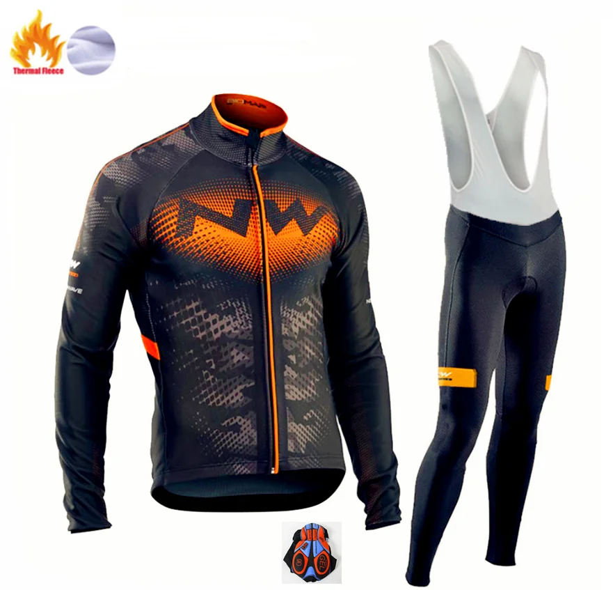 Fleece long sleeve NW Зима Джерси с длинным рукавом пушистый хлопок Джерси флис набор Майо Зима Джерси теплый - Цвет: Fleece long sleeve