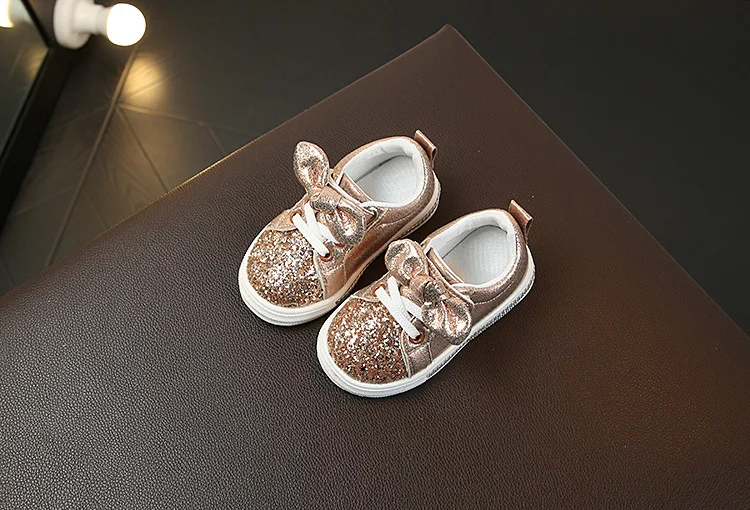 children's shoes for adults Kids Shoes Girls Shoes Sneakers Toddlers Baby Girl Shoes Children Flat Casual Sneakers Sequined Rhinestone With Bow-knot Sweet leather girl in boots