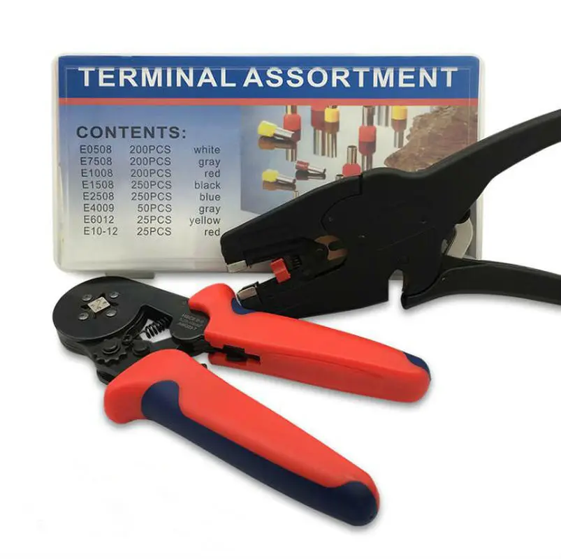 

Mini Electric Tube 1200pcs Terminals HSC8 10S 0.25-10mm2 Multitool Adjustable Press Pliers Hand Tools clamp plier Crimping Plier