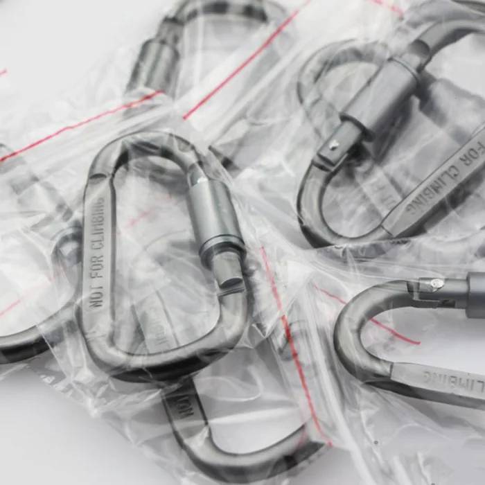 9pcs Aluminum Alloy D-ring Carabiner Set Screws Lock Hanging Hook Keychain Cable Wire Ring FK88