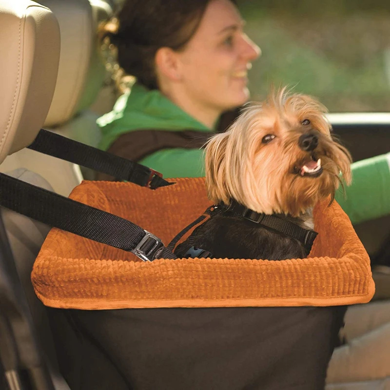 

Car Pet Booster Seat for Dogs or Cats Front & Rear Dog Car Seat Carrier Carseat for Pets Dog Seatbelt Tether Helps with Canine C