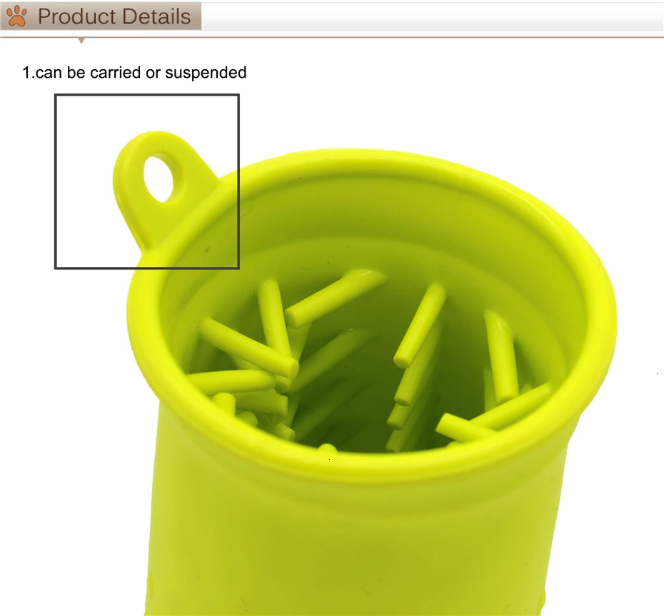 Dog Paw Cleaner All Silicone Portable Pet Foot Wash Cup Cleaning Brush Dirty Paw Washer for Small Dogs Cat Pet Double Use Cup