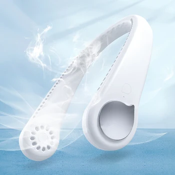 

Hands-free Neck Band Hands-Free Hanging USB Rechargeable Dual Fan Mini Air Cooler Summer Portable 1800mA Sarmocare