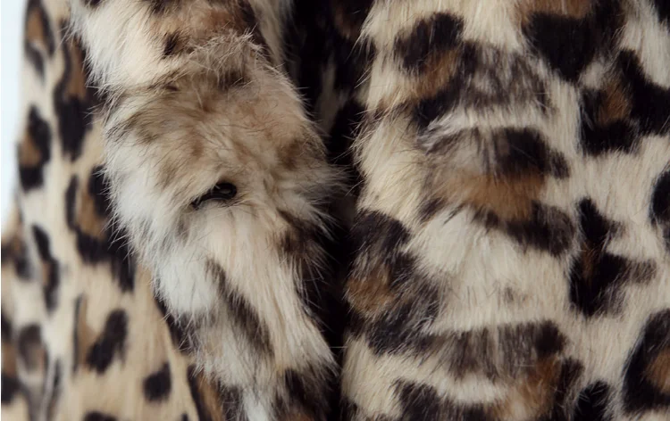 Классическое леопардовое цветное пальто из искусственного меха, женские длинные толстые теплые куртки, пушистые пальто, зимняя уличная верхняя одежда, большие размеры AQ192