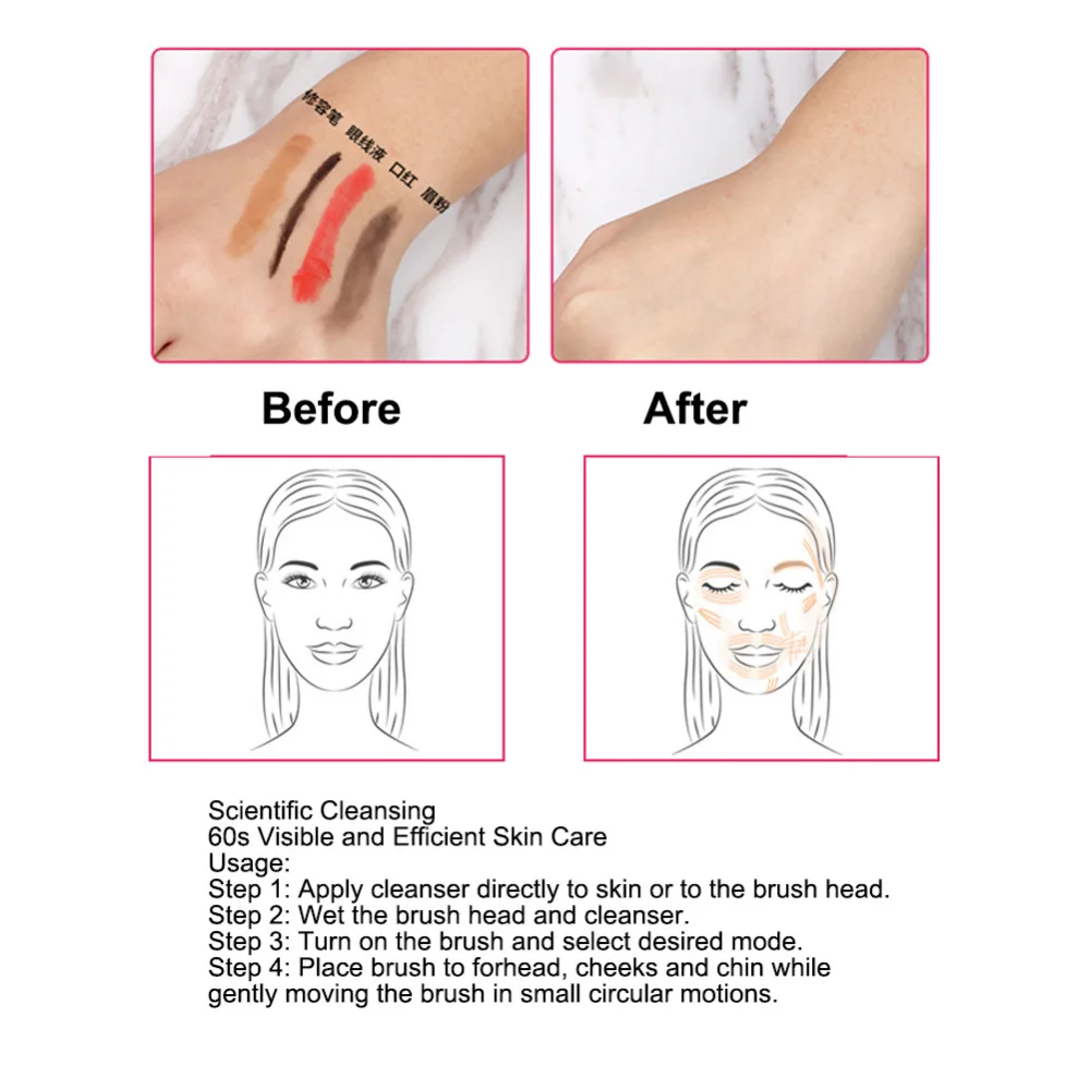 Электрическая вибрационная Очищающая щетка для лица очищающее средство