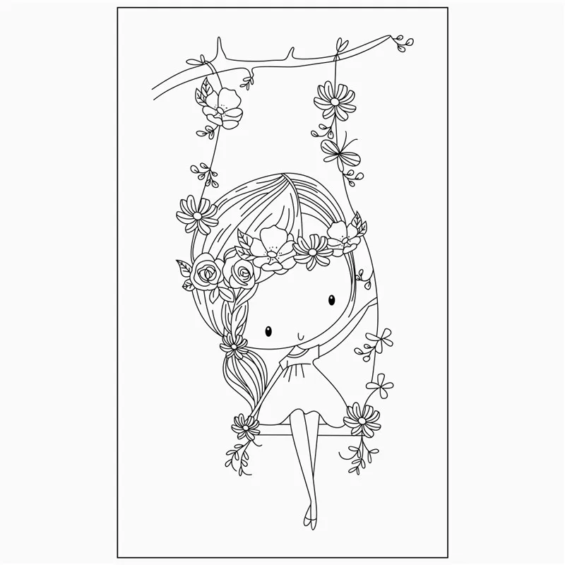 Rubber Silicone Clear Stamps for Scrapbooking Tampons Transparents Seal Background Stamp Card Making Diy Cartoon Girl | Канцтовары для