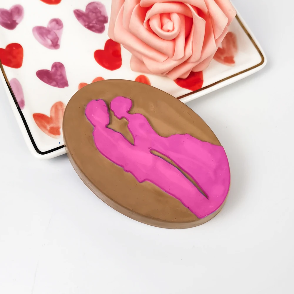 

2D Lovers Couples Portrayal Cucoloris Shape Candle Soap Silicone Mold DIY Handmade Aromatherapy Mould Home Decoration DIY Crafts